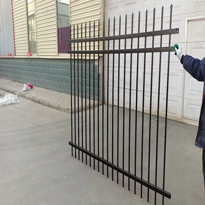 High quality/High cost performance  Galvanized Metal Fence Double Gate, Garden Yard Anti Theft Security Iron Single Gate