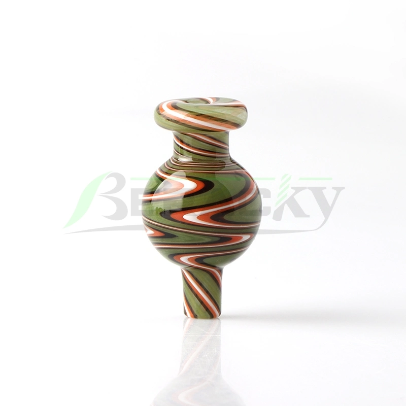 Mayorista Multi Color Swirl vidrio burbuja Carb tapa de fumar Accesorios Pipefor agua