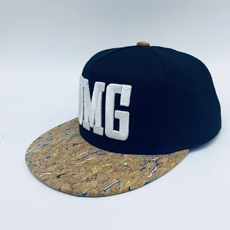 6 Panel Wholesale/Supplier Custom Embroidery Sports Flat Peaked Baseball Snap-Back Cap