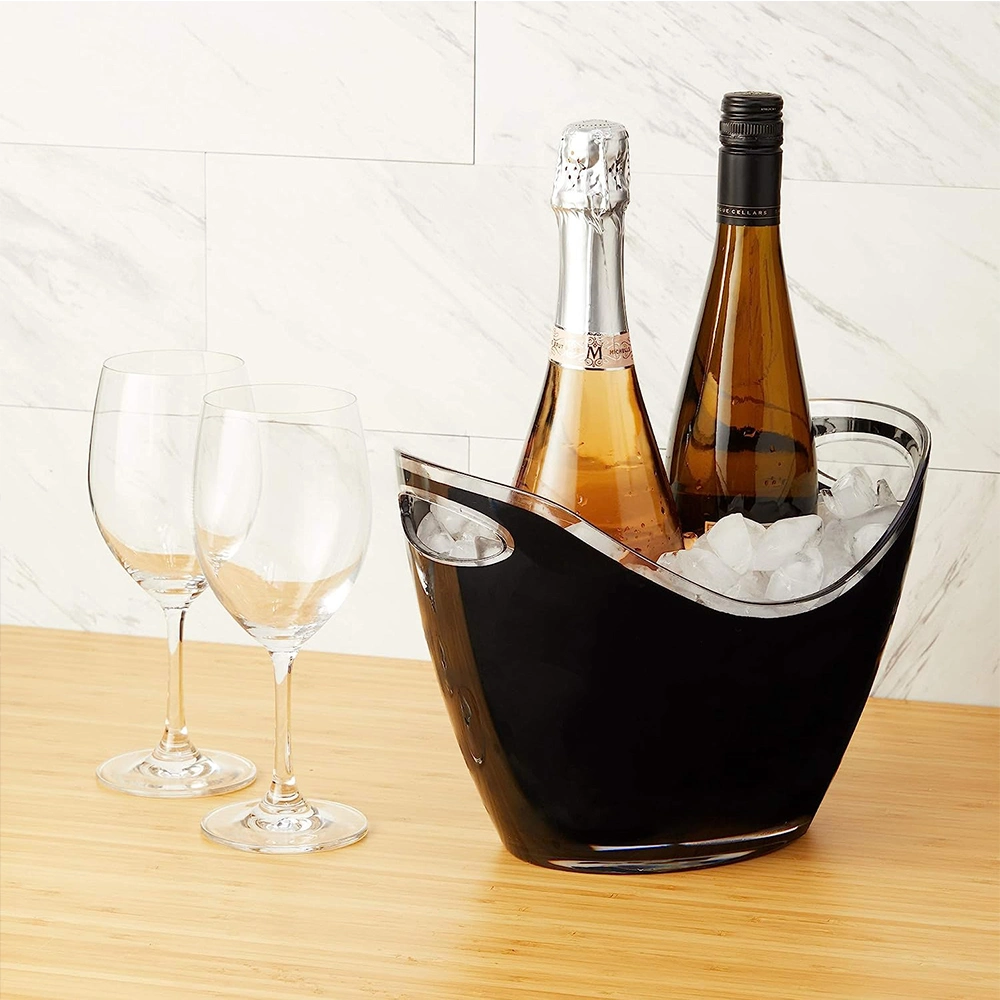 Modern Wine & Champagne Bucket Black Ice Beverage Tub