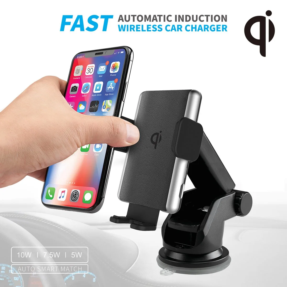 Top Sellers 2022 for Amazon 15W Auto Sensor Car Mount Wireless Car Charger