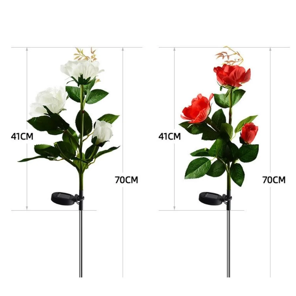 Waterproof LED Solar Rose Stake Light Outdoor Flower Stake Light Patio Pathway Garden Decor Wyz19672