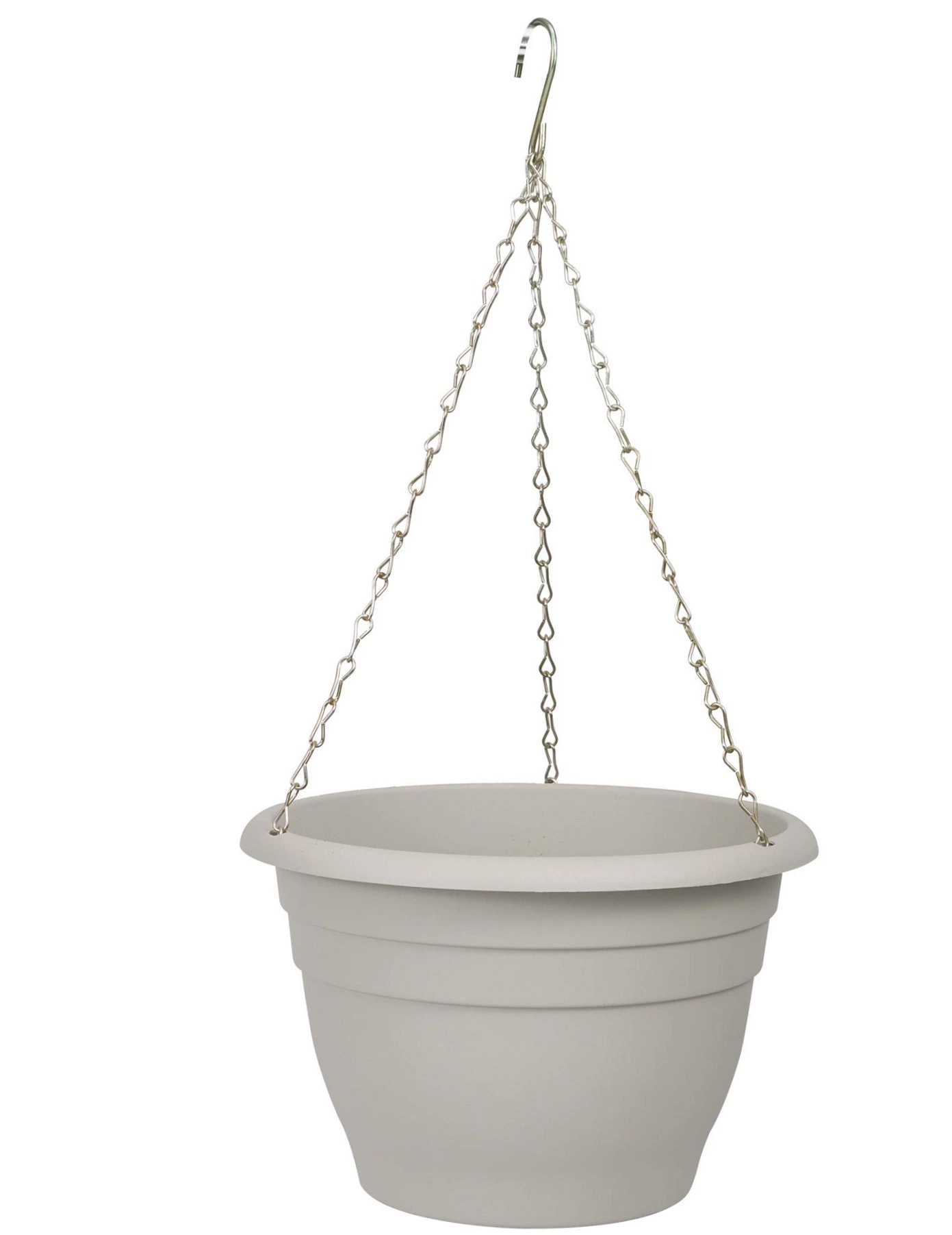 Eco-Friendly Pots de fleurs suspendus avec trou de drainage 3 crochets en métal Panier suspendu rond pour plantes d'intérieur (DP-20-1)