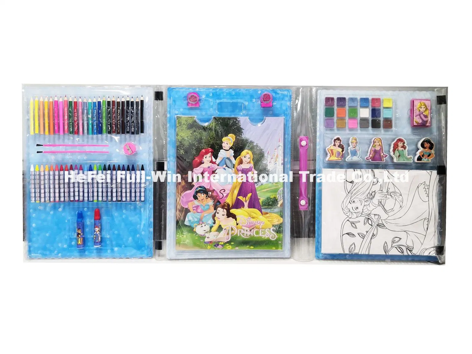 Ensemble d'art géant avec Easel 95 PCS Princess Licensed Fama Designs dessin papier, timbres, tampons d'encre, crayons papeterie peinture jeu de dessin