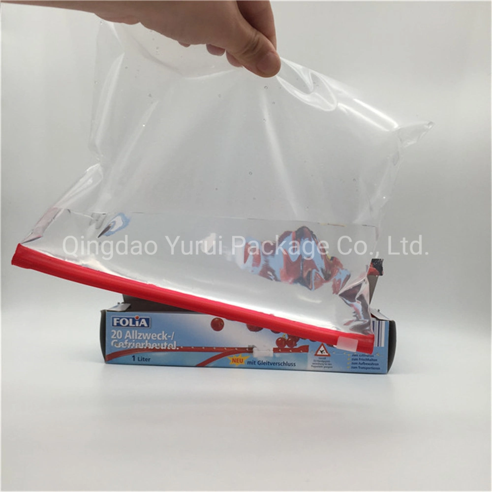 Cremallera de plástico impermeable transparente bolsa bolsa con cremallera Slider