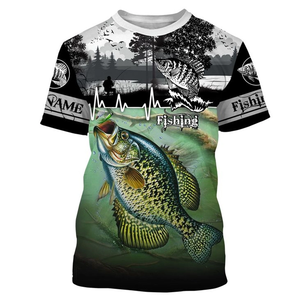 Custom Logo Sublimation Fishing Shirt Quick Dry T Shirts Men Upf 50+ UV Protection Short Sleeve Fishing Wear for Adult