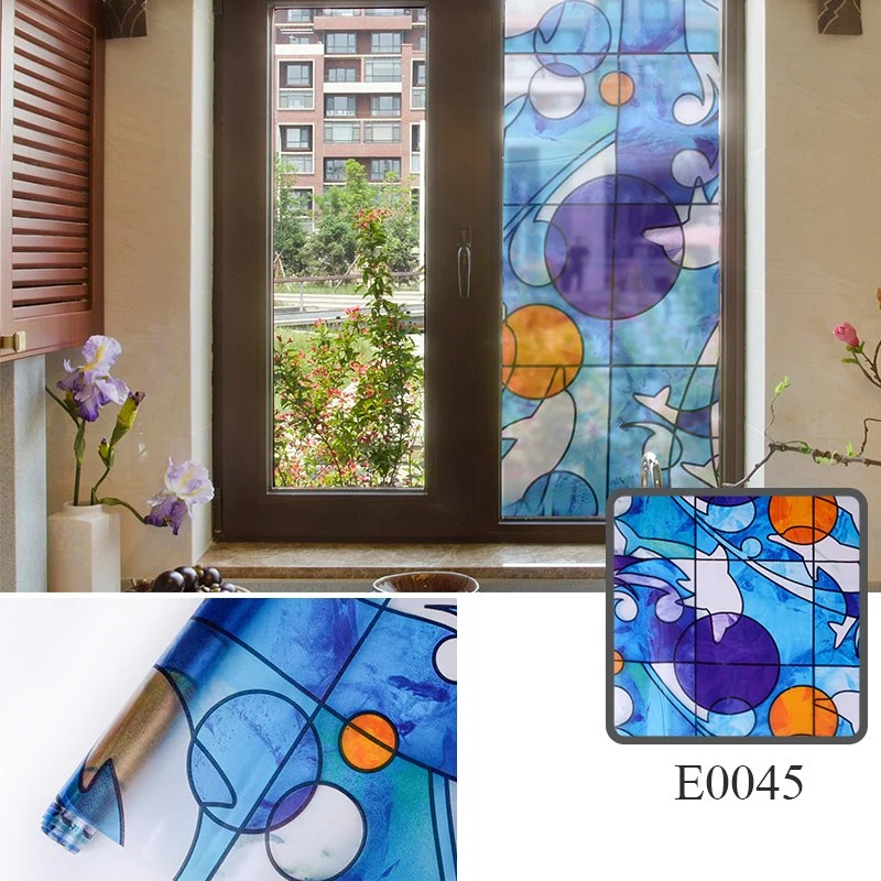 Akadeco New Design PVC Self-Adhesive Peel and Stick Cartoon Geometric Removable Frosted Home Glass Window Decoration Film