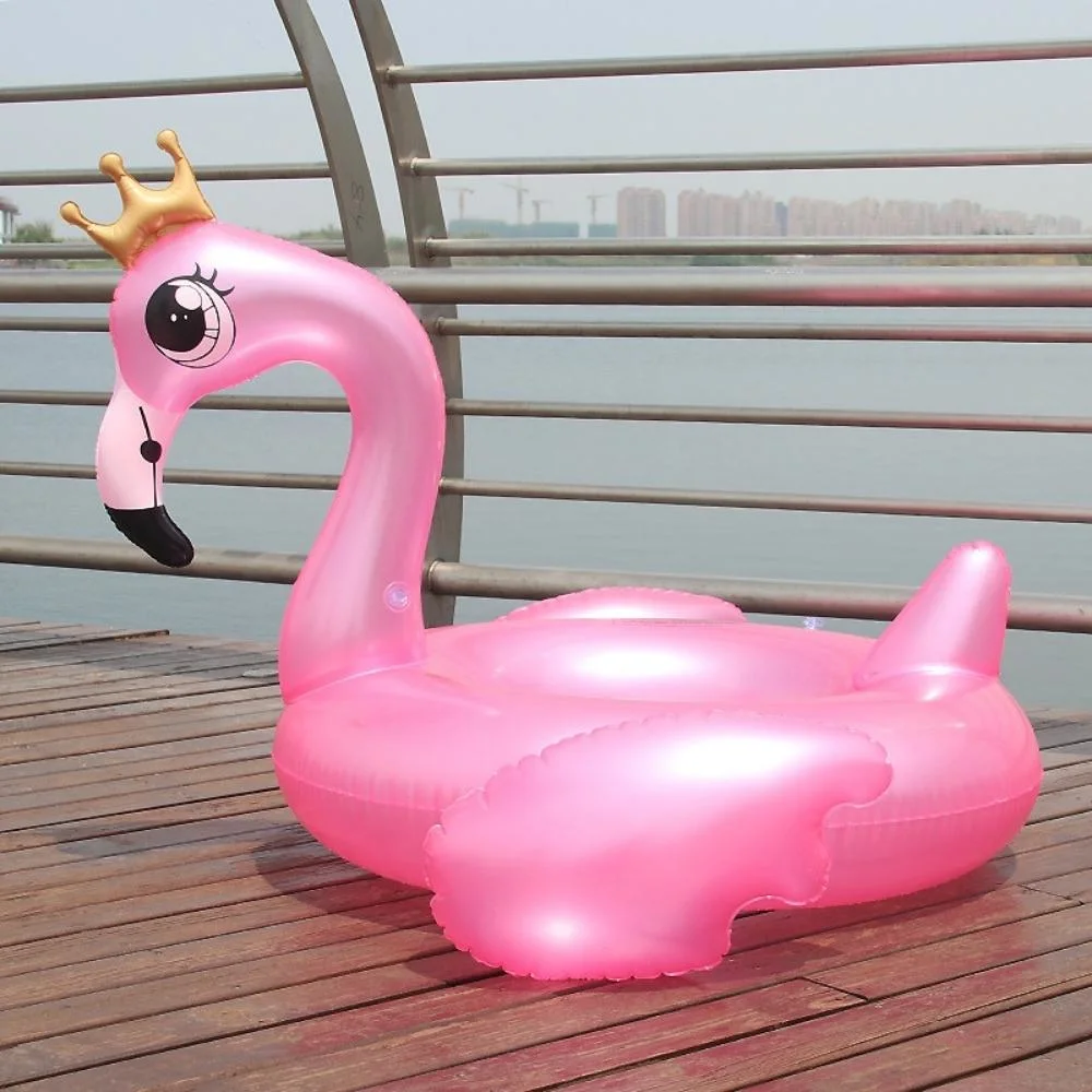 Pool Float Inflatable Transparent Inflatable Flamingo Swim Tube Durable Round Summer Pool Float Wyz19985