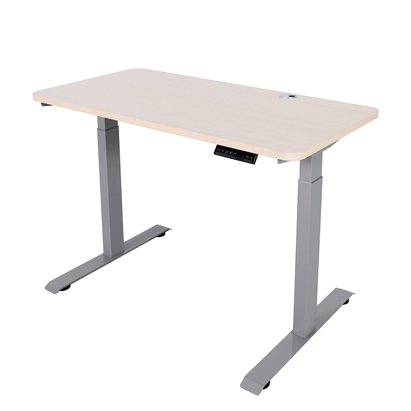 Bureau réglable en hauteur avec pieds de table portables à double moteur électrique.