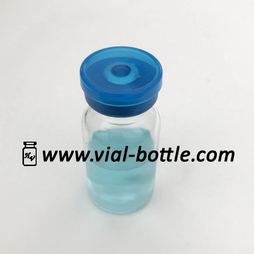 Blue Aluminum Transparent Blue Plastic Cap, Flip off Tops Without Text 20mm