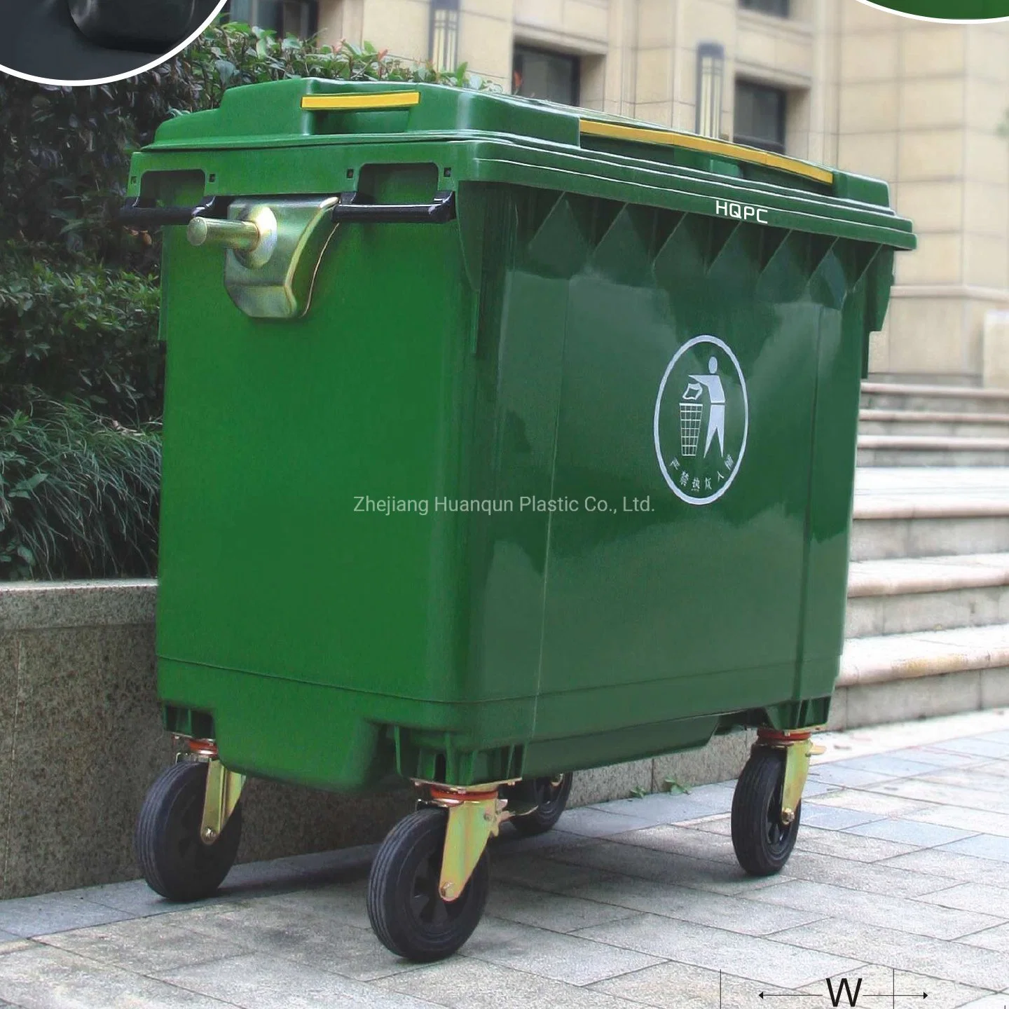 50L 100/120/240/360/660/1100 Litro de HDPE caixote do lixo no exterior pode desperdiçar Contentor de lixo de plástico Bin para públicos