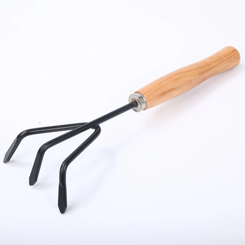 3PCS Garden Tool Set with Wooden Handle Steel Garden Tool