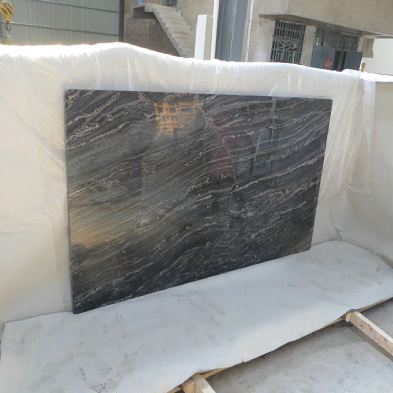 China Stone Suppliers Granite Colours Brazil Cosmic Black Granite with Gold Veins