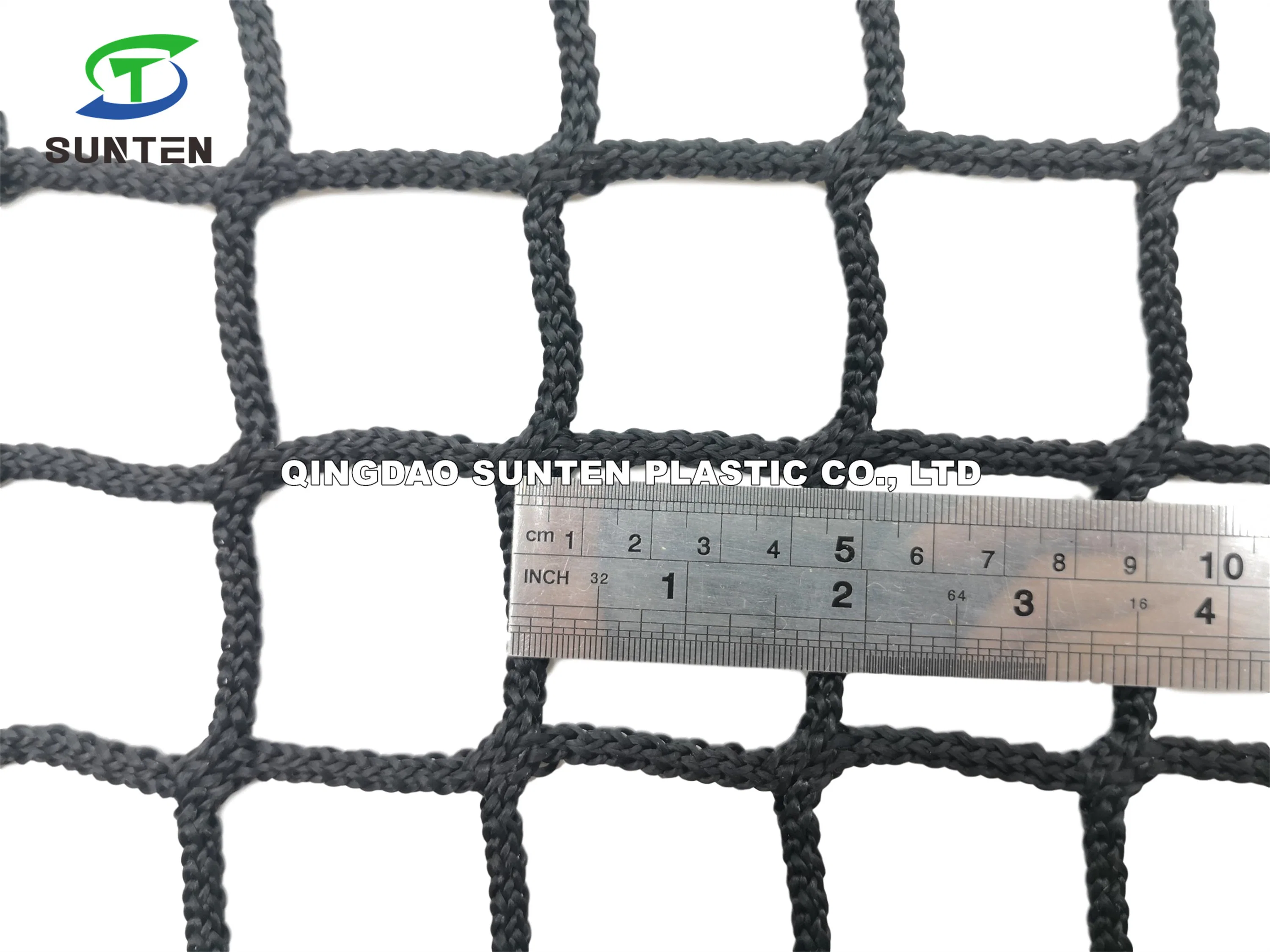 Black Color Polyester Knotless Cargo Net, Container Net, Fall Arrest Net, Safety Catch Net in Construction Sites, Amusement Park