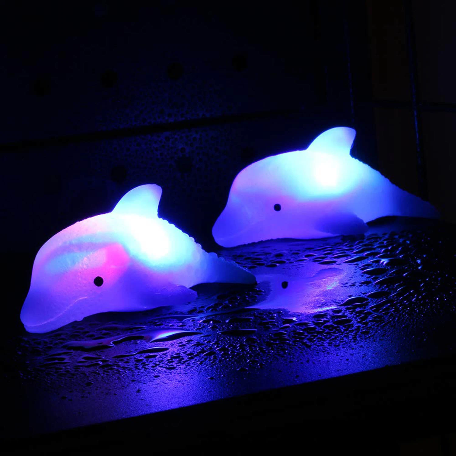 LED Floating Dolphin Bath Toys Fun Bathtub Bathroom Toys