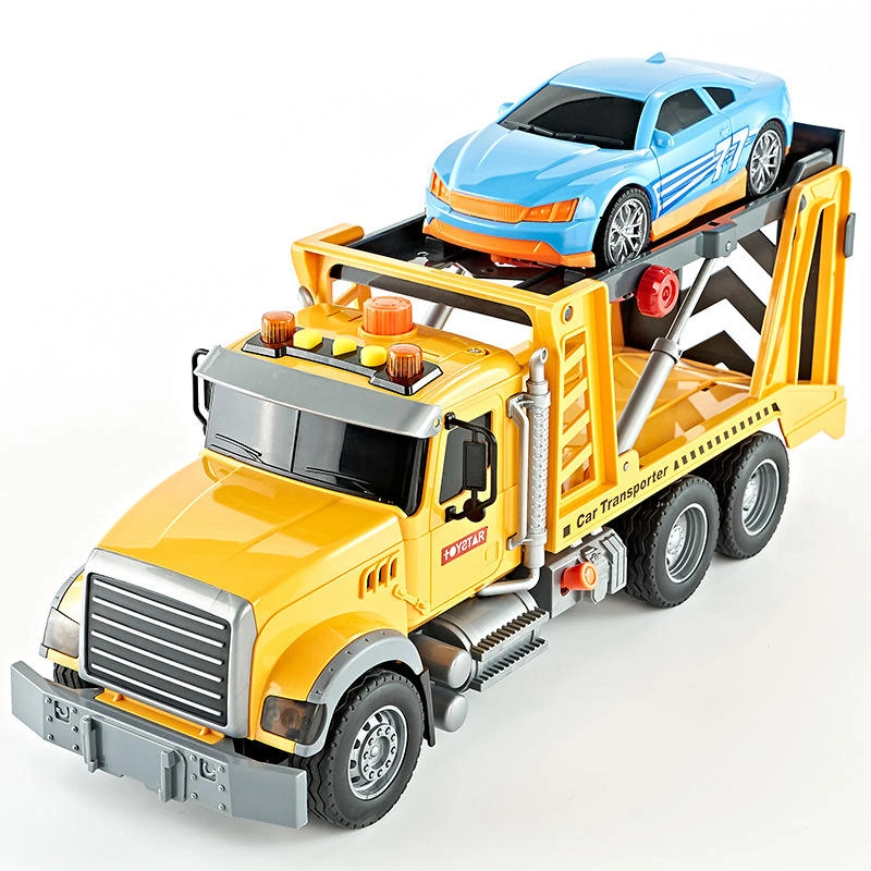 Boy Toys Friction Power Truck Electric City Rescue Cars Engineering Big Size Trucks Car Trailer with Music and Light