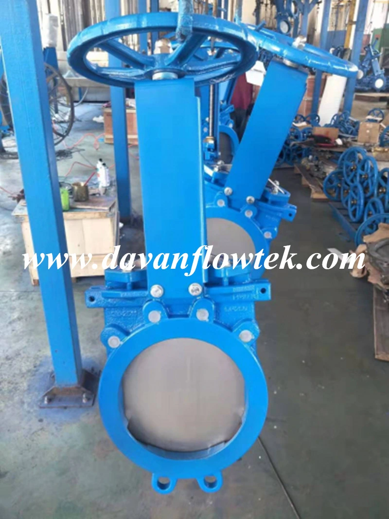 Pn10 DN80 Knife Gate Valve Ductile Iron Ggg50 Knife Gate Valve Factory Rubber Seat Manual Operated Water Wafer Lug Stainless Steel Sluice Knife Gate Valve