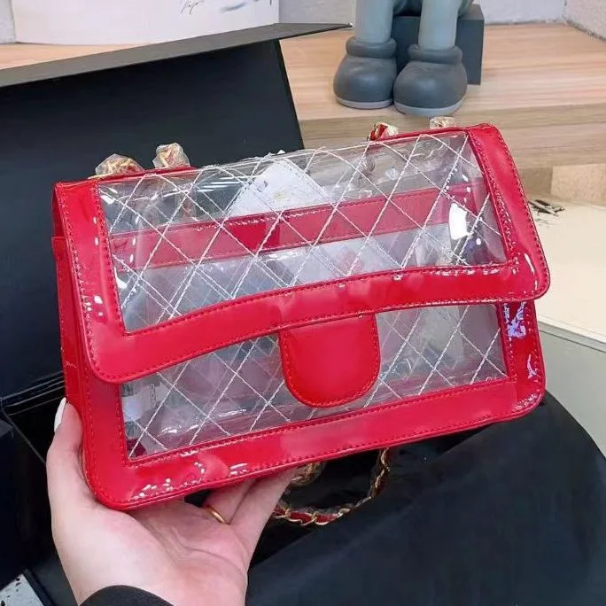 Bolsas de diseñador de la mujer de lujo bolso Parte Top1 de la bolsa de la cadena transparente