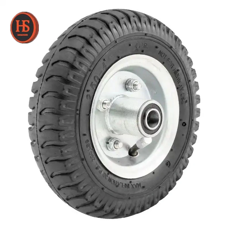 2.50-4 rueda neumática de goma con rodamiento de rodillos rueda neumática para Carrito de mano