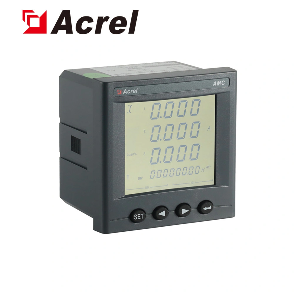 Amc72L Amc96L AC Trois Phase 3p4w Compteur d'énergie électrique intelligent programmable multifonctionnel numérique RS485 Modbus RTU pour armoire de commutation.