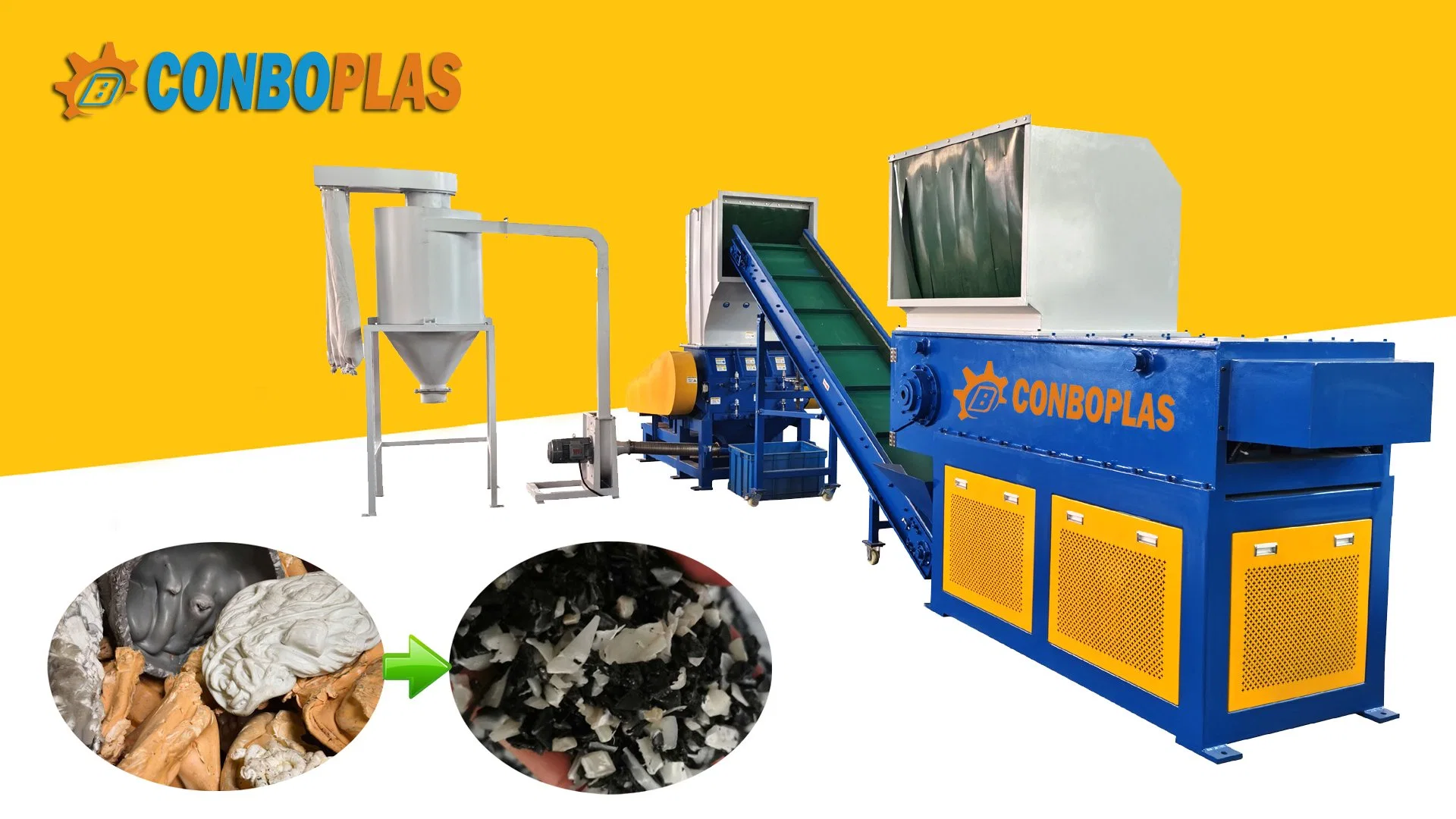 Single Shaft Shredder and Crusher Machine for Plastic Wastes