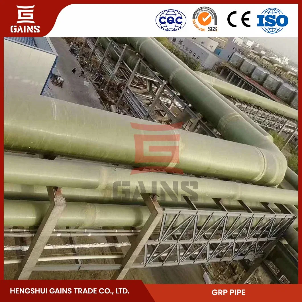 Gains GRP 3inch Pipe Fabricators Fiberglass Drain Pipe China Chemical GRP Pipeline