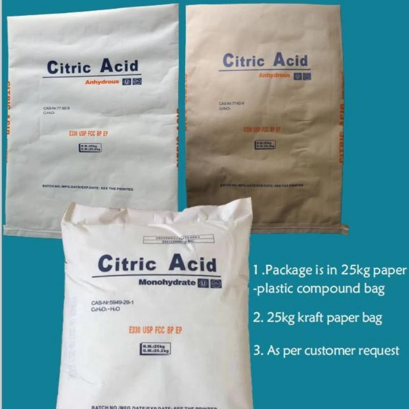 25kg White Crystal CAS 77-92-9 Citric Acid for Food Grade