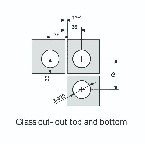 Best Selling ODM Glass Door Accessoriees Commercial Use High Safety Stainless Steel Lock Patch Fitting