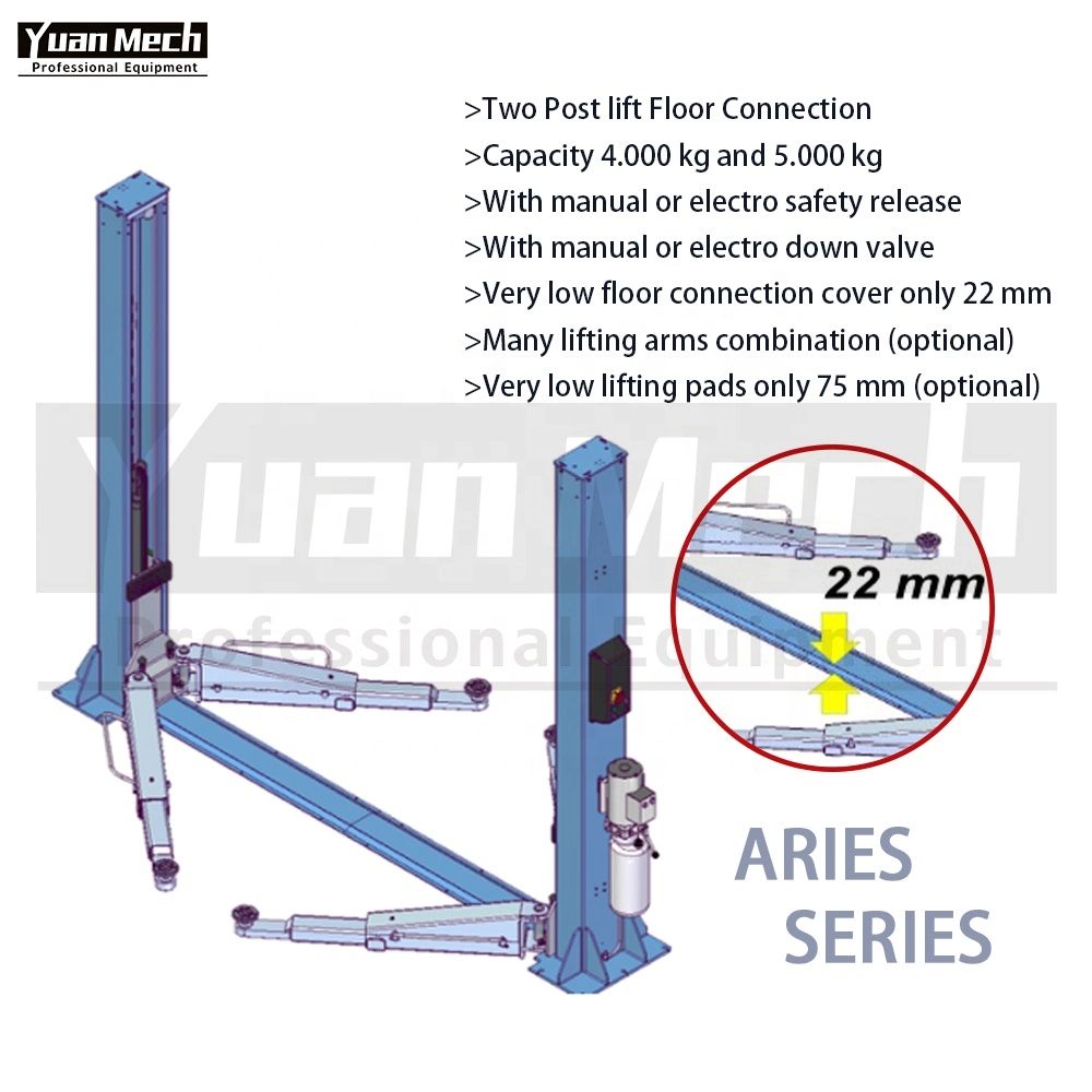 Yuanmech F4022em duas colunas andar com ligação manual para baixo Leverand Ventil e electroíman Mecânica