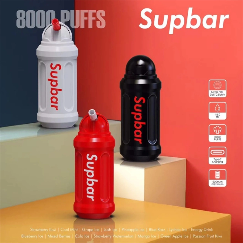 Supbar 8000bouffées 18ml de sel de la nicotine 15Les saveurs de 5 % 2 % de la nicotine Vape Hotselling jetables