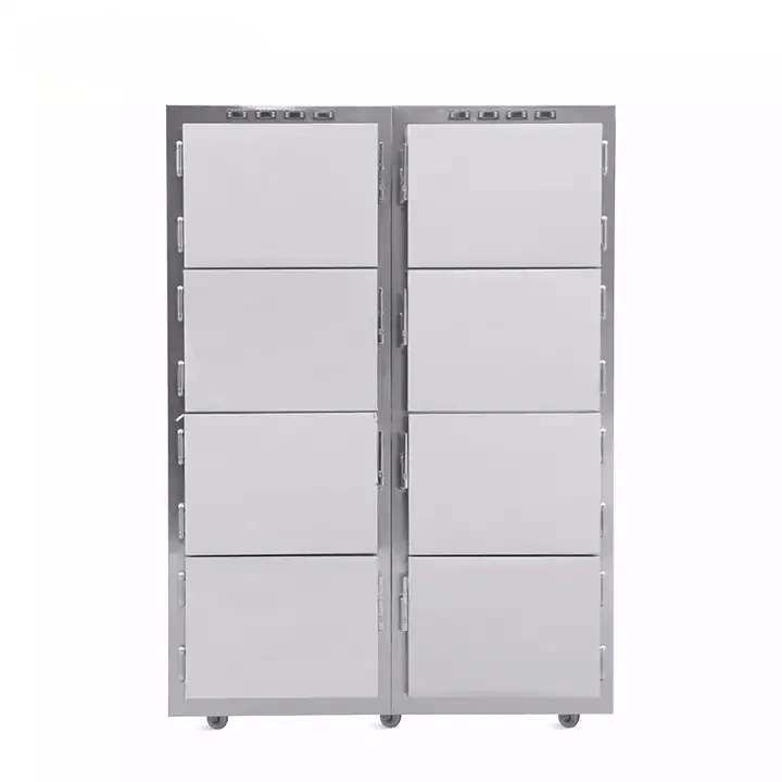 Medical Cadaver Funeral Coffin Stainless Steel 8 Bodies Mortuary Refrigerator Freezer with Cooling System