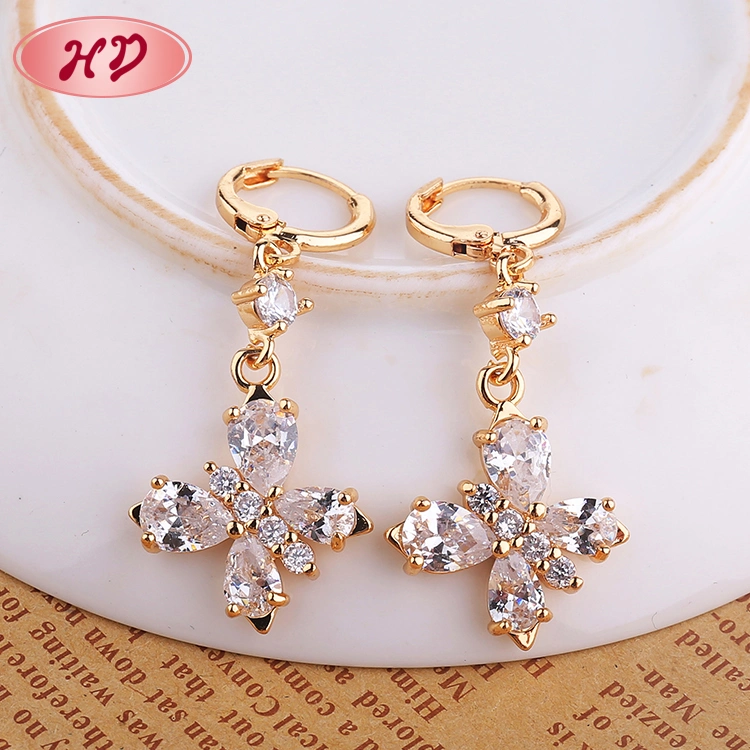 Fashion Jewelry 2020 Big Gold Multi Colorful Stone Drop Earrings