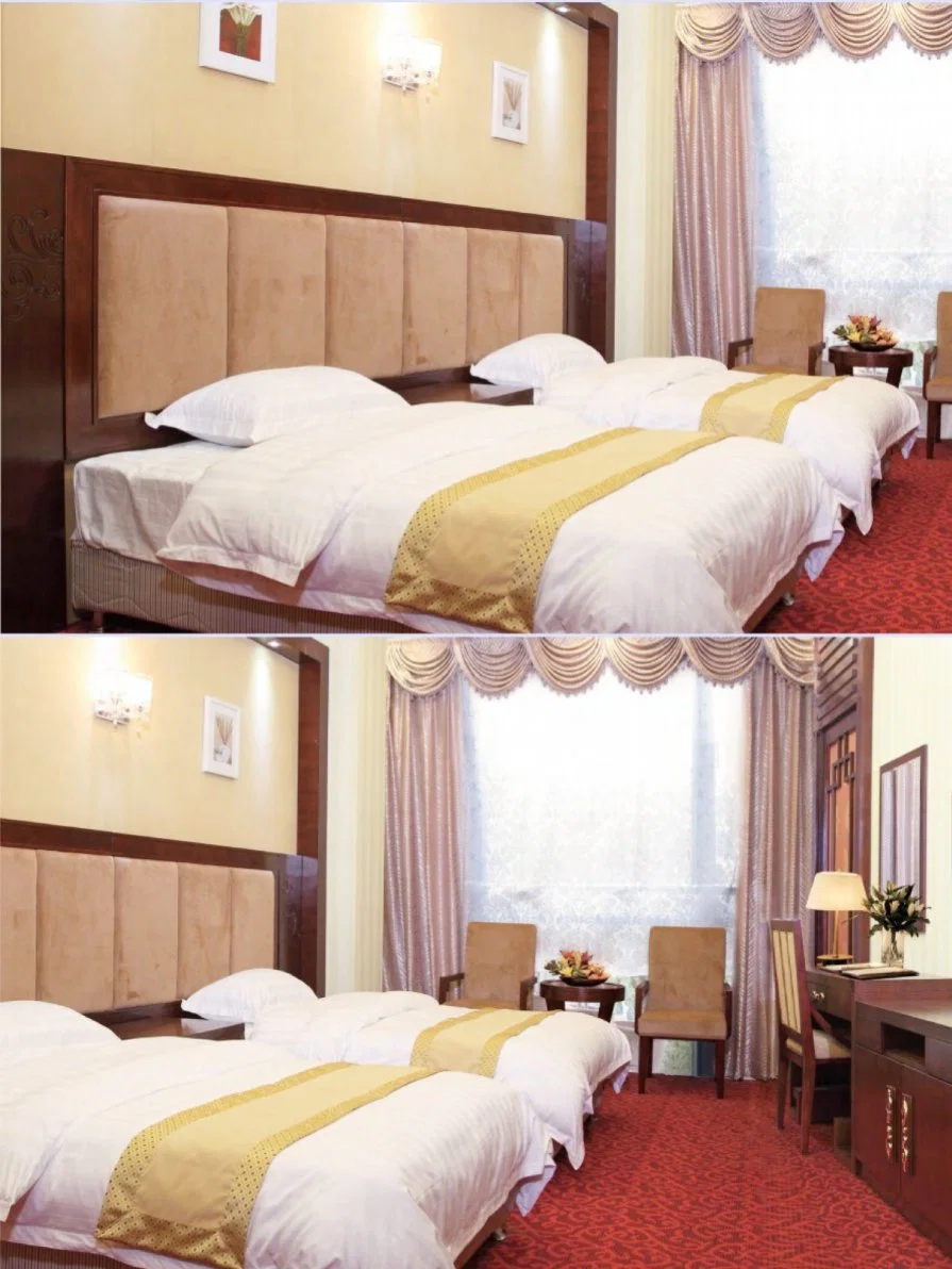 Conclusão personalizados moderno de luxo madeira maciça tamanho King Cama de Casal conjunto de móveis para quarto de hotel