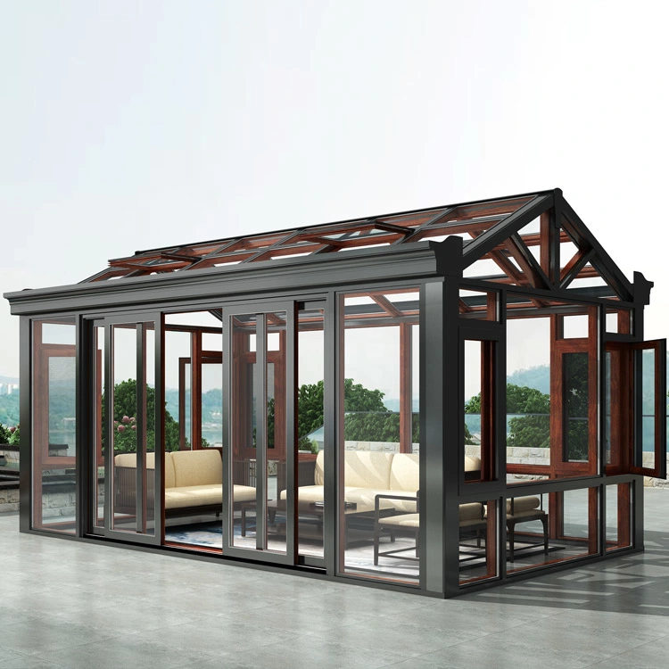 Rain/Sun Proof Aluminum Sun Room Glass House for Exterior Garden Winter Garden with Tinted/Clear Double Glazing