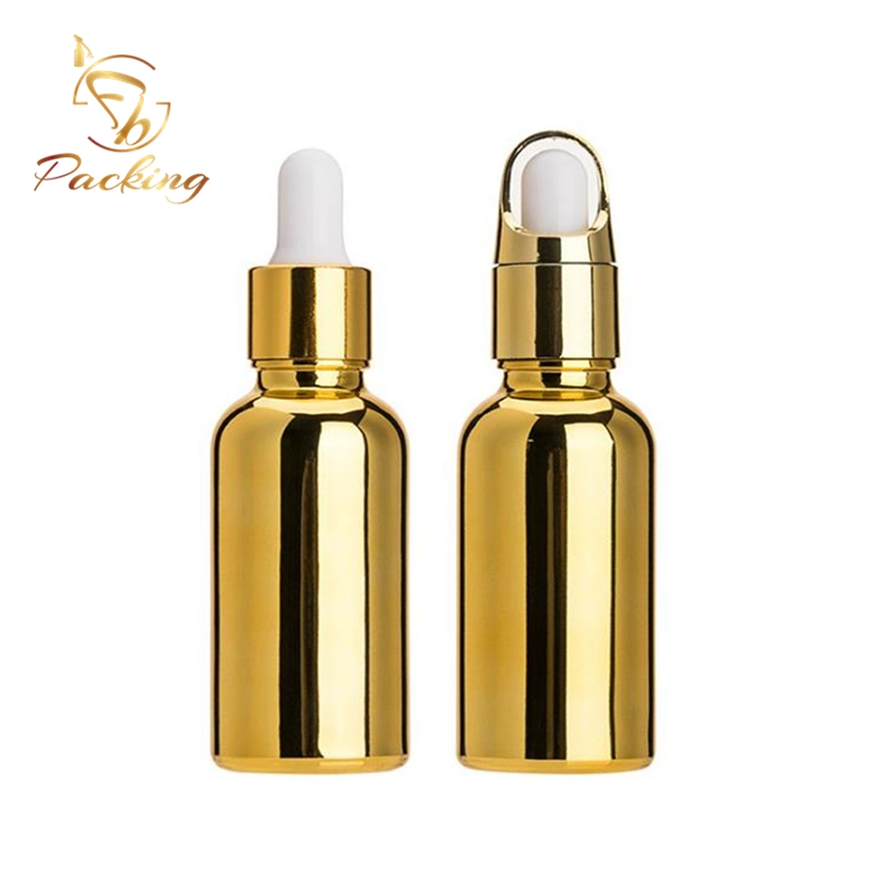 5ml 10ml 15ml 20ml 30ml 50ml 100ml galvanisierte Gold in bester Qualität Glas Tropfflaschen Haaröl Ätherisches Öl Glasflasche Spray Pumpe