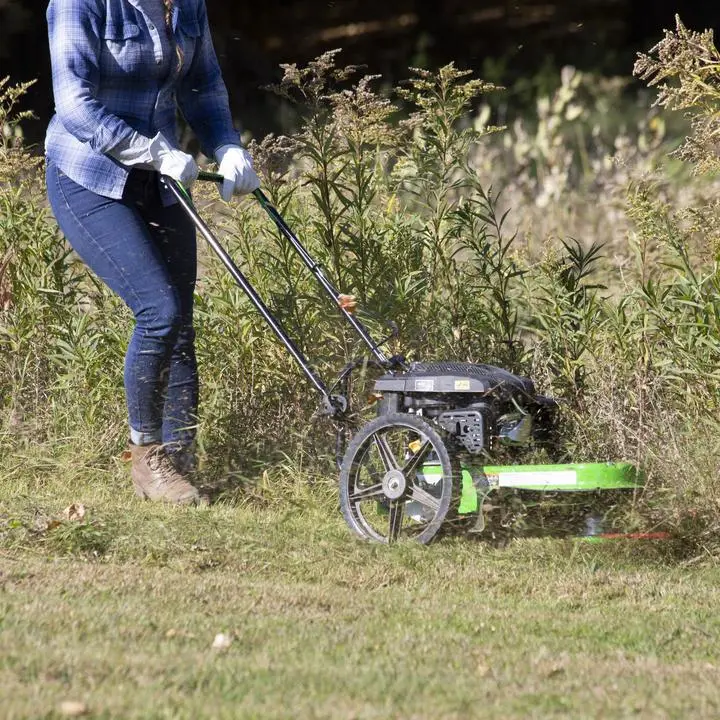 جزازة بقواية تعمل بعجارة بنزين 5.5HP، بعرض قطع يبلغ 560 مم، مع المشي خلف جزازة العشب، أداة تشذيب ميدانية مع محرك Rato (FT6.0)