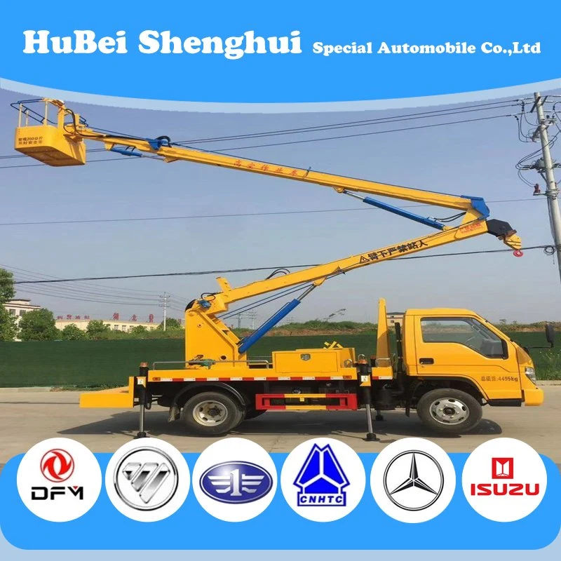 Foton I Suzu Jmc 16m 22m 23m Telescopic Boom Aerial Work Platform High Altitude Operation Truck with Working Bucket