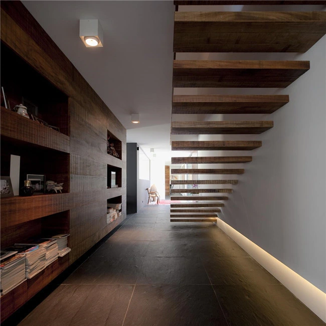 Steel Wood Modern Competitive Price Floating Straight Staircase