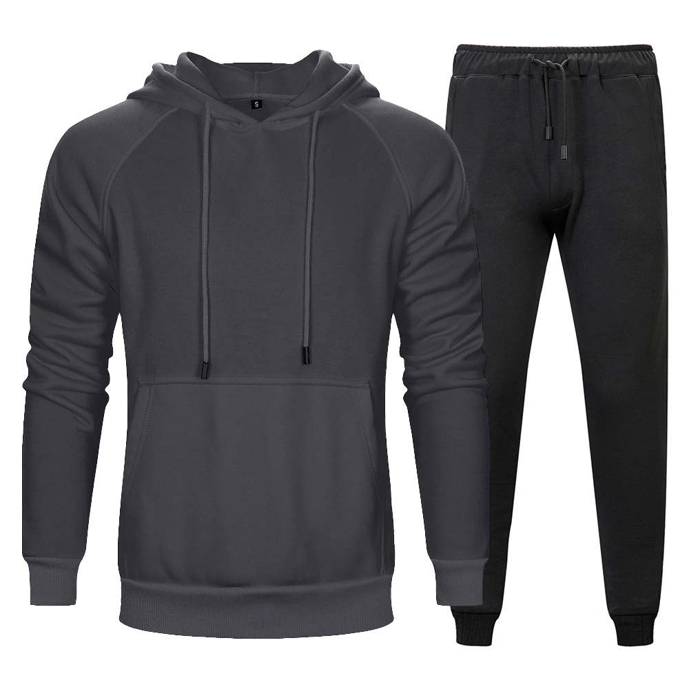 Direktverkauf Günstige Männer Gym Anzug Sport Tops Sweatshirts und Hose Two Pieces Set Hoodie Workout Fitness Bekleidung