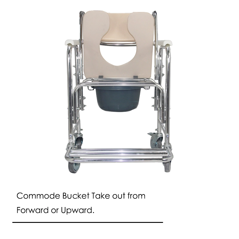 Mn-Dby003 Medical Equipment Aluminum Alloy Shower Toilet Chairs for Elderly Commode Chair