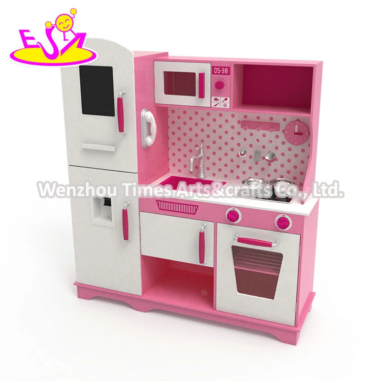 2020 Hot Sale Girls Pink Wooden Fronzen Kitchen Toy with Light & Sound for Kids W10c597D