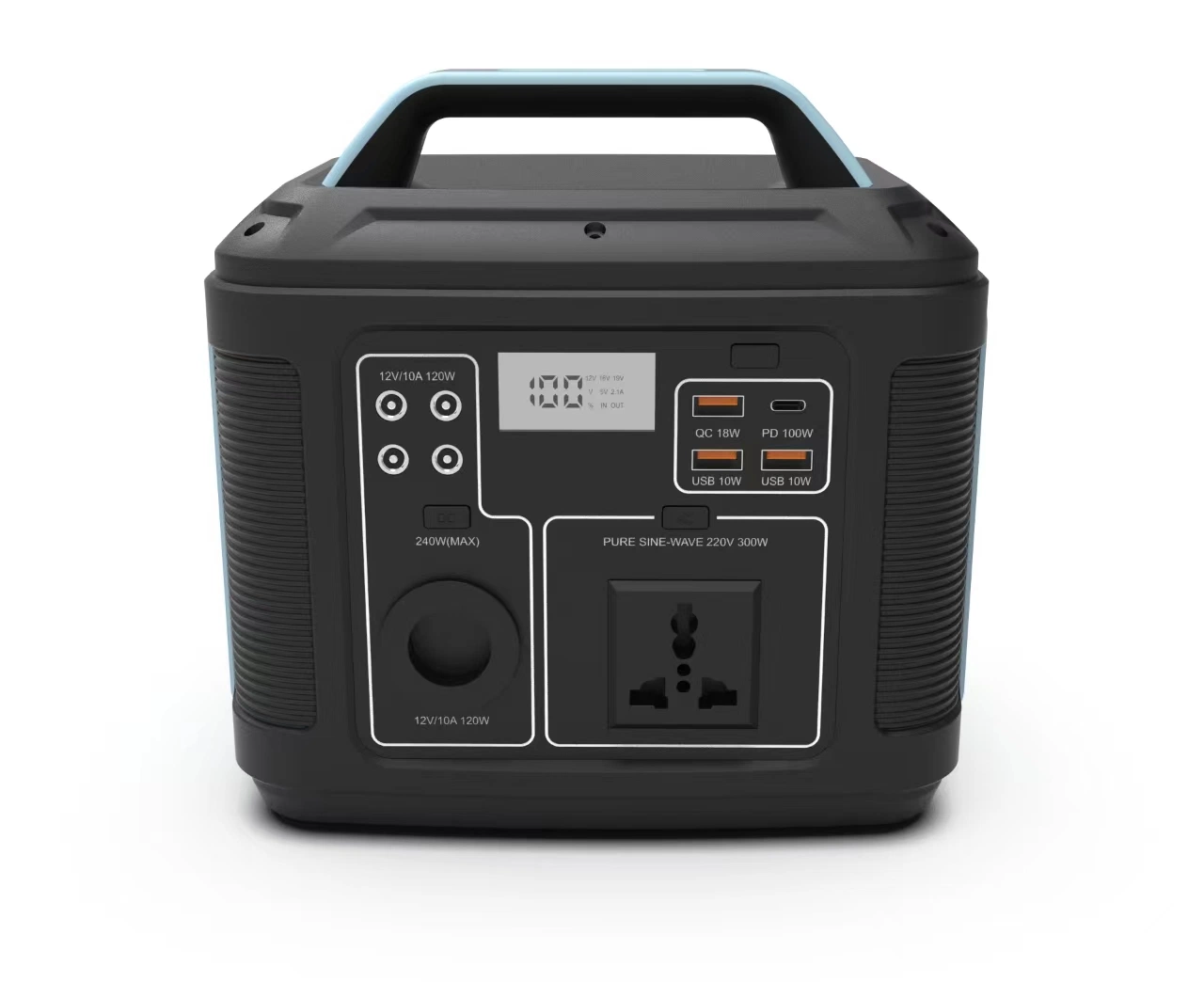 2023 Outdoor Camp Charging 300W 236wh LiFePO4 Battery Camping Backup Power Station Solar Portable