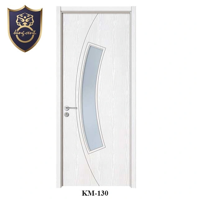 MDF PVC Single Leaf Modern Style Interior Doors with Glass