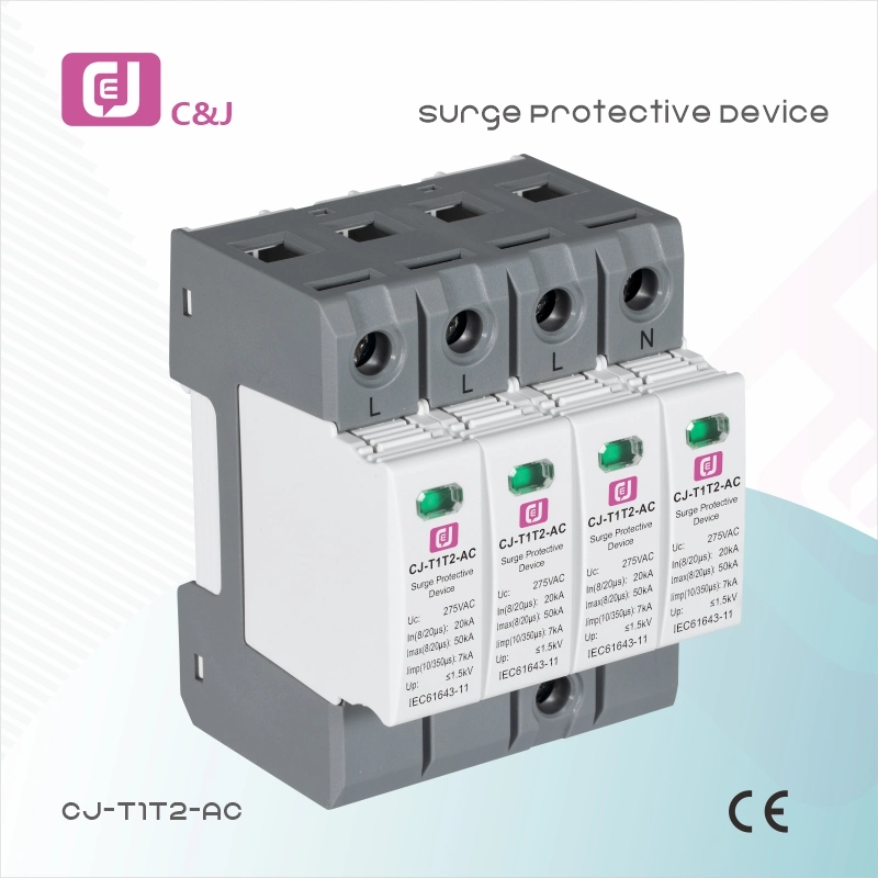 Cj-T1t2-AC 4p 20-50ka 275V Low Voltage System Surge Protective Device SPD