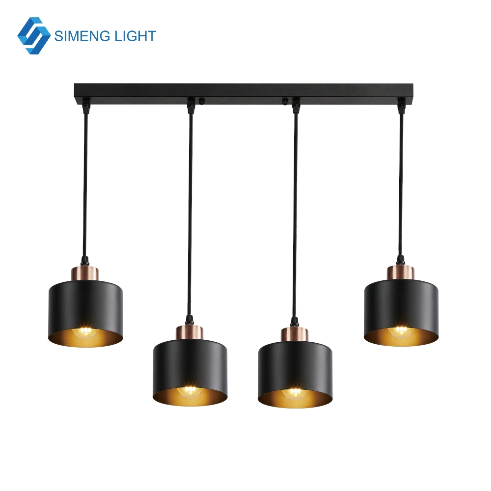 3- Licht Rustikale Pendant Light Fixture, bündige Montage Decke Hängeleuchte mit Metallschirm, Einstellbare Bauernhaus Black Kronleuchter Beleuchtung für Kitchen Island