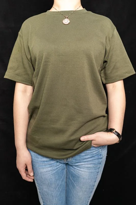 Good Quantity Training Large Stock Custom Olive Green Round T-Shirt for Men