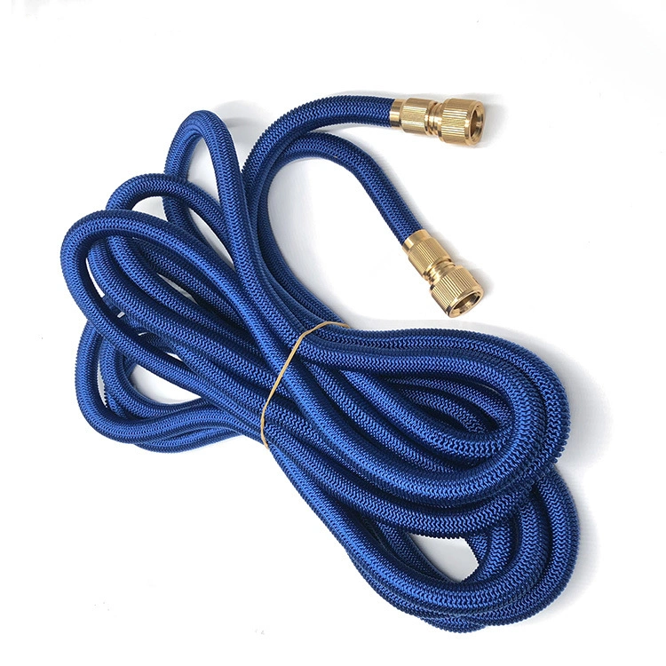 China Supplier Double Latex Irrigation Braided Cloth Magic Home Garden Hose with Brass Fitting and Spray Gun