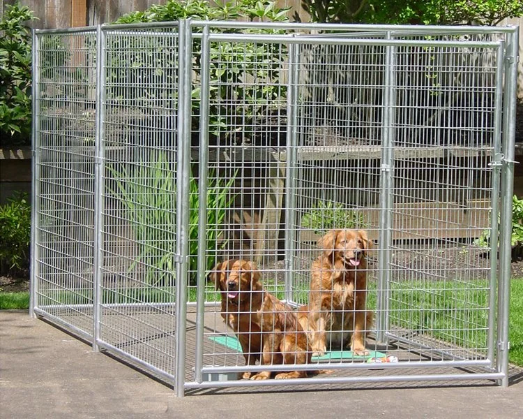 La parte superior abierta perro Pesado armazón de metal de la perrera de la casa de la bandeja de ejecutar la jaula de los paneles