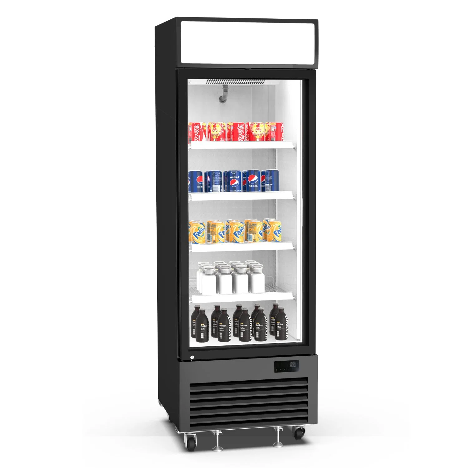 Upright Commercial Refrigerator Freezer with Glass Door for Supermarket Kitchen Beer Drink Display