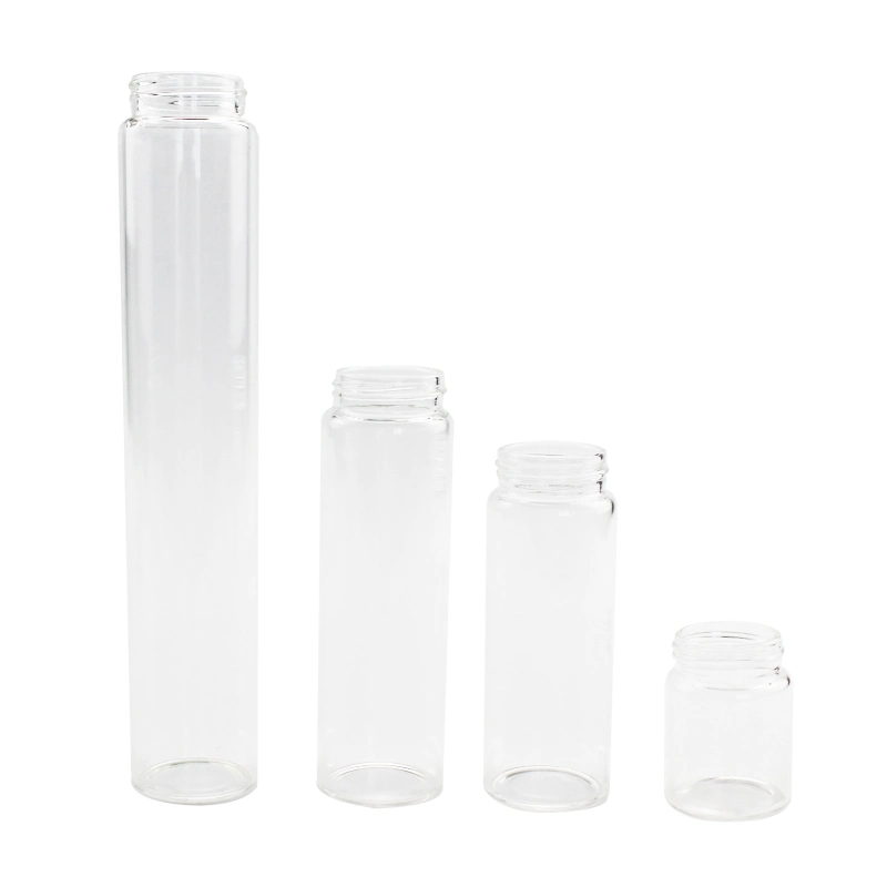 Child Resistant Screw Lid 37mm Clear Borosilicate Pre Roll Glass Tubes Vial Bottle for Storage